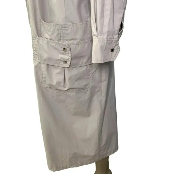 Time Collection Lightweight Pleated Long Trench Coat Women Size 8 Tan Oversized - Picture 8 of 16